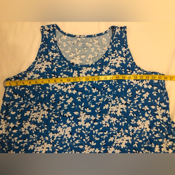 Draper James, blue & white tank sleep wear with small ruffle at bottom,XXL-XXXL - Picture 4 of 10